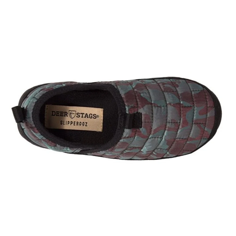 Deer Stags Lil Yuma Slippers Kids 12 Red Camo Quilted Round Toe Slip On JOBB1698